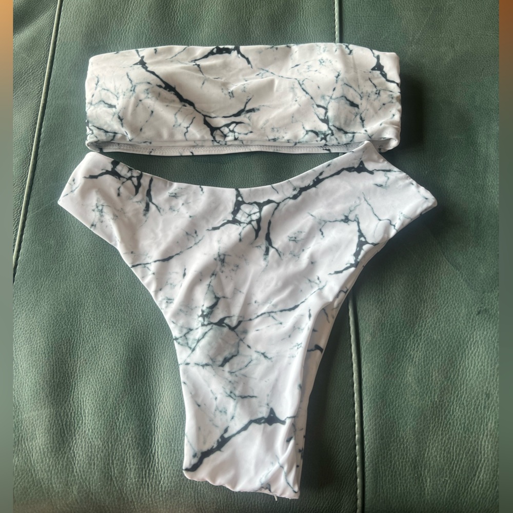 Marble Print Bikini Set